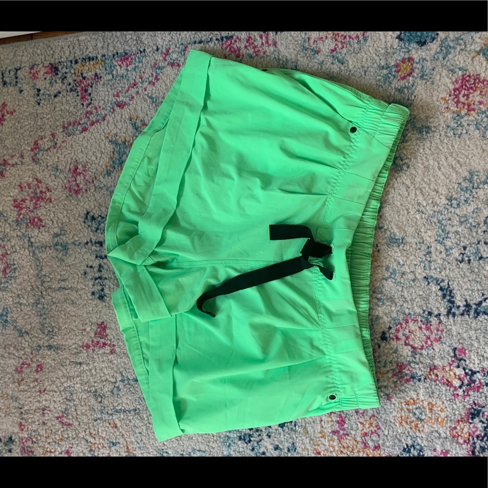 Neon green lululemon shorts